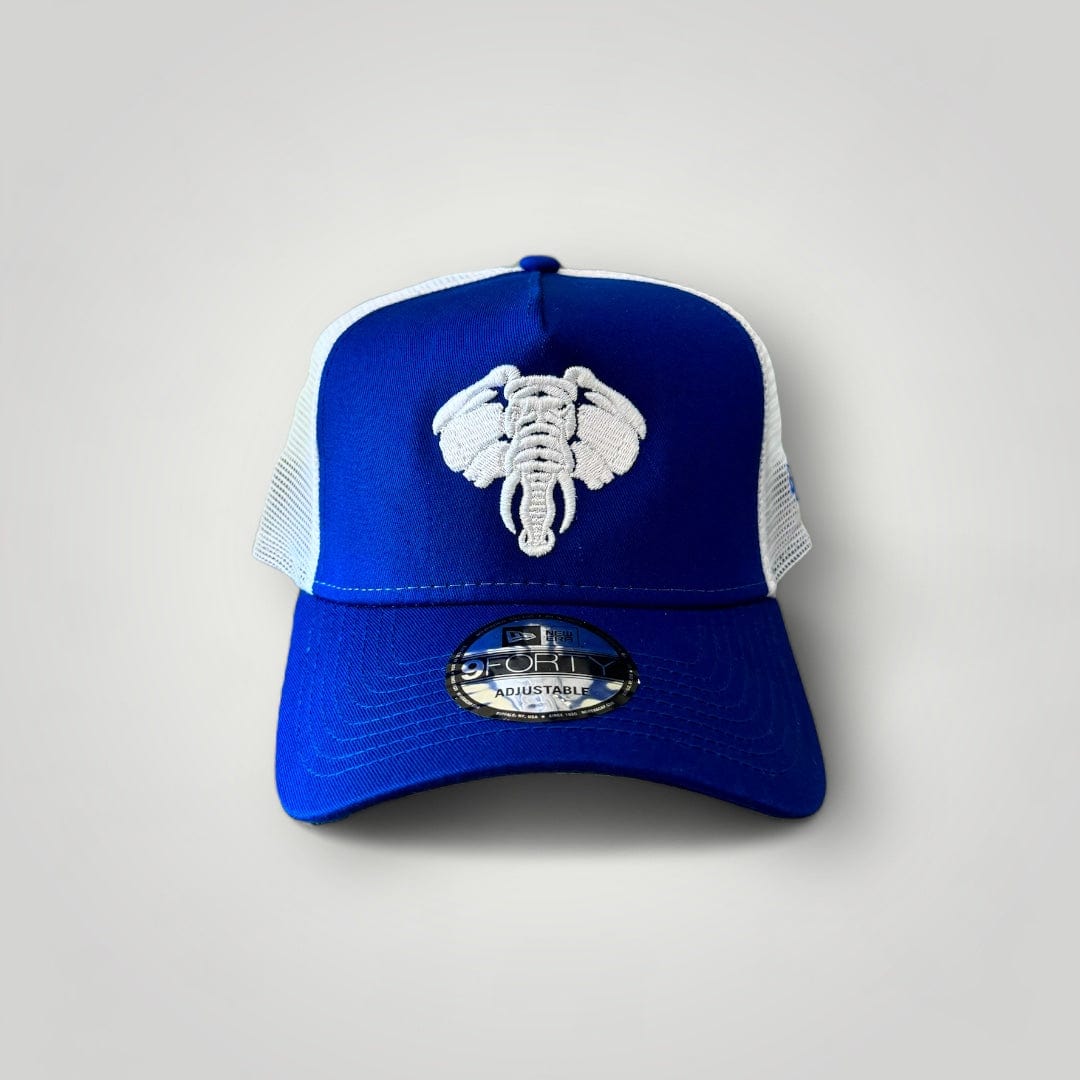 LIVMOFE™ LIVMOFE LOGO TRUCKER HAT(BLUE/WHITE)