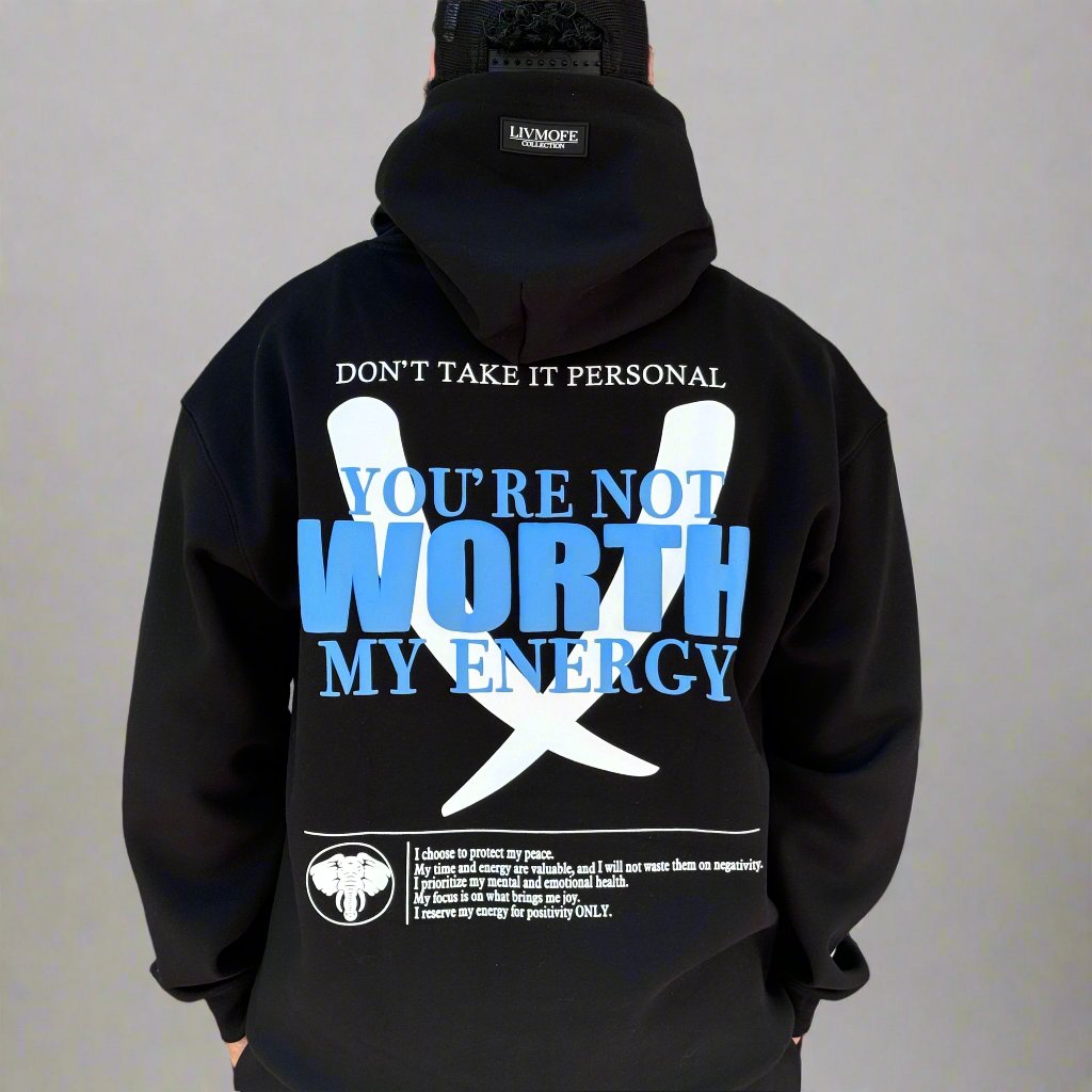 LIVMOFE™ 'The Tusks' Hoodie - Black/ Blue