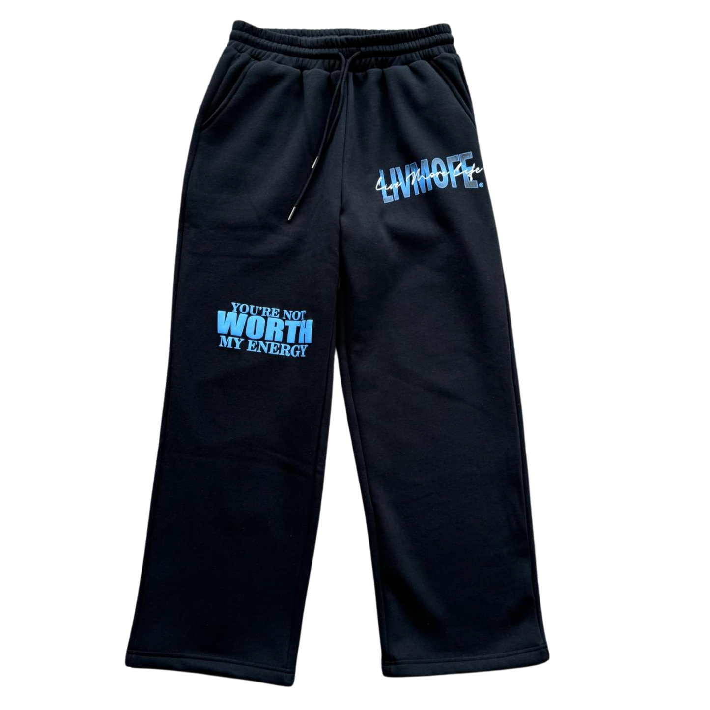LIVMOFE™ 'The Tusks' Sweatpants - Black/ Blue