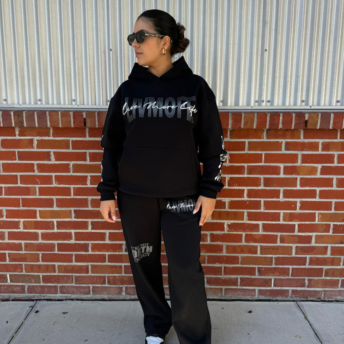 LIVMOFE™ 'The Tusks' Sweatpants - Black/ Gray