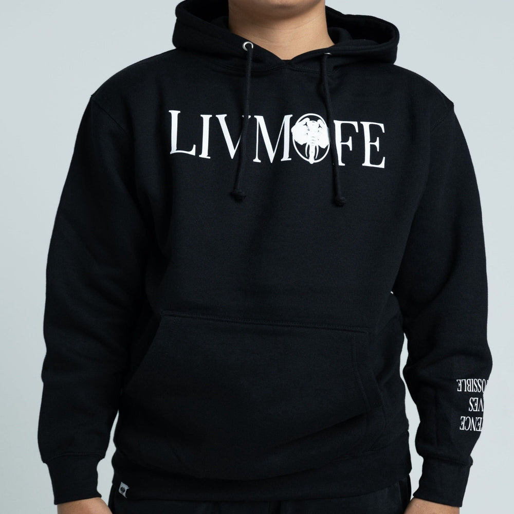 LIVMOFE UNSTOPPABLE HOODIE(BLACK/WHITE)