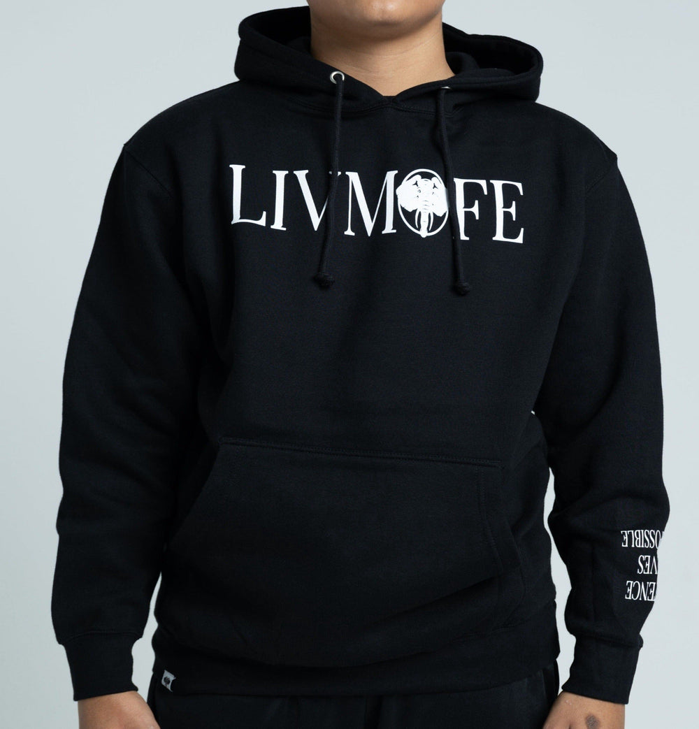 LIVMOFE UNSTOPPABLE HOODIE(BLACK/WHITE)