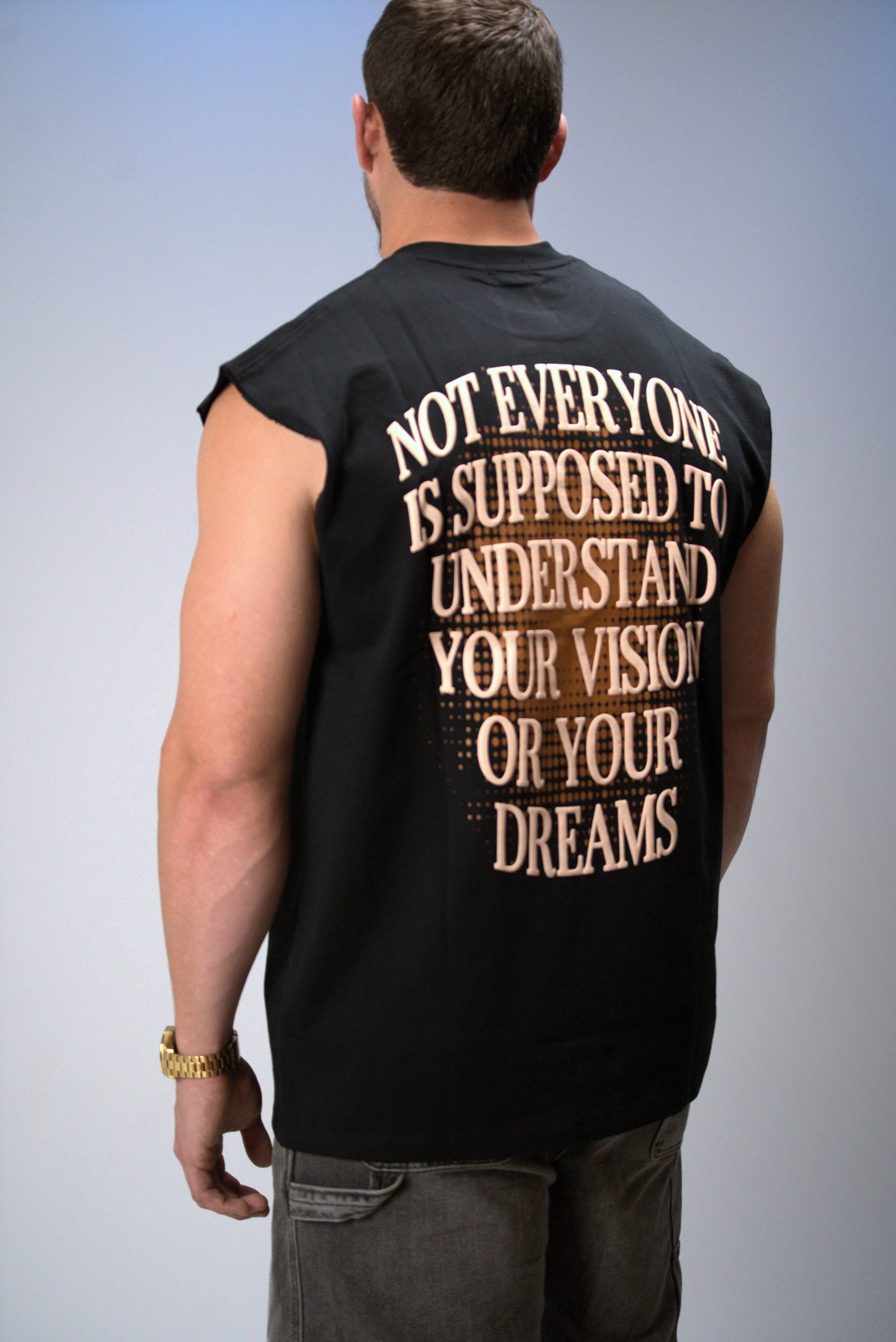 LIVMOFE™ 'Vision & Dreams' Cut Off Tee - Black